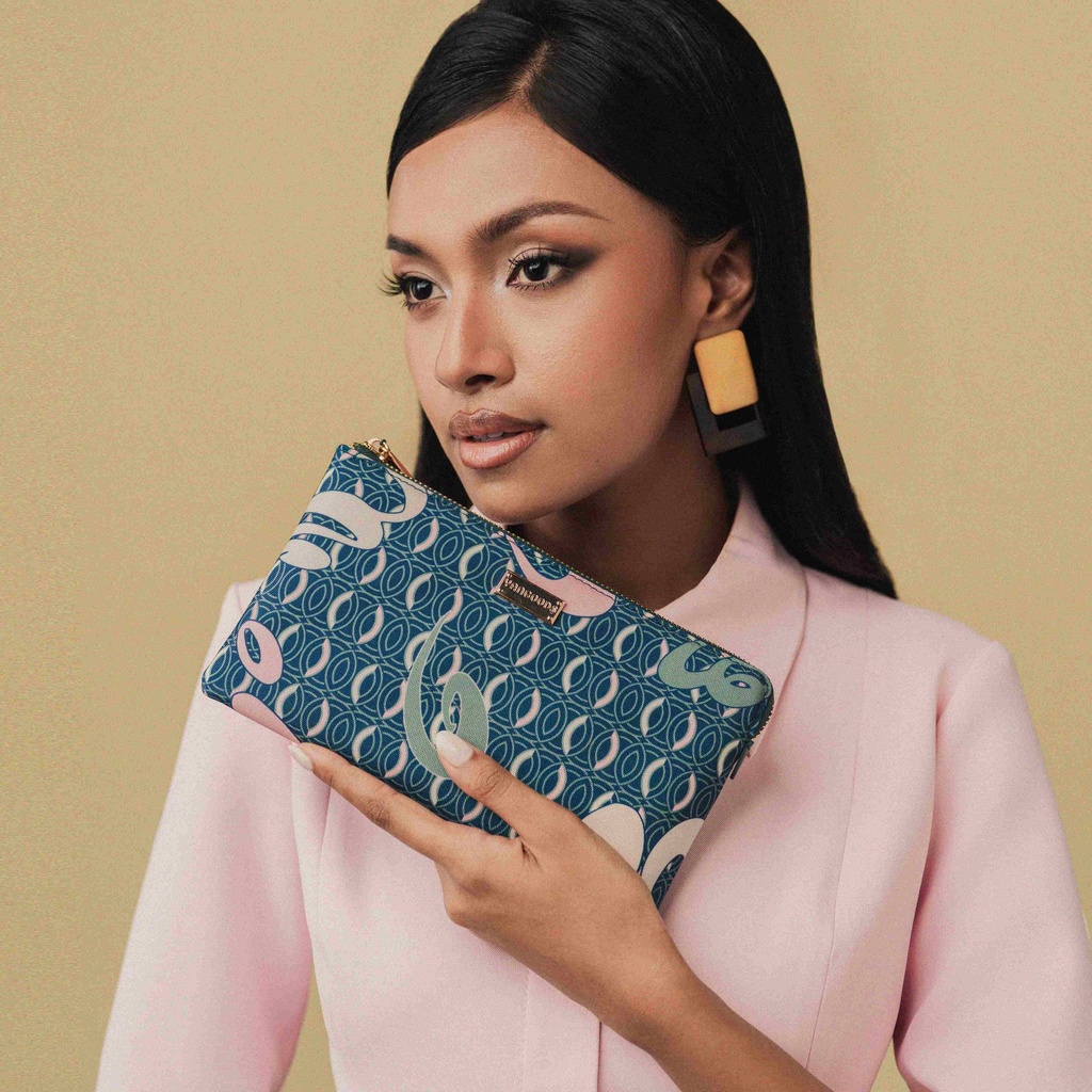 AKKHAYAR Teal Wallet Pouch