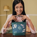 AKKHAYAR Teal Basket Hand Bag
