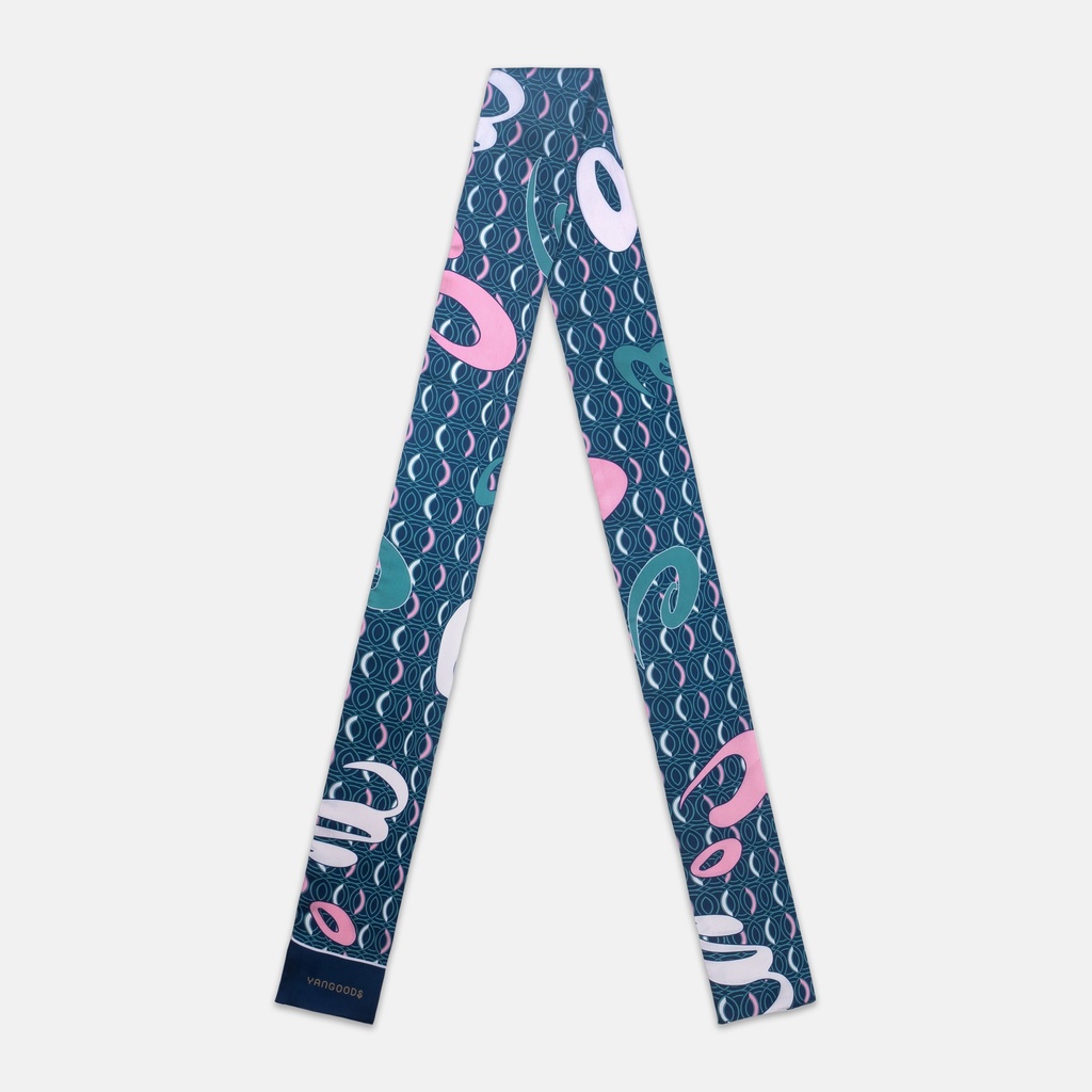 AKKHAYAR Teal Slim Scarf
