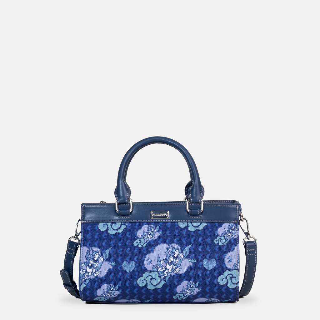 Swal Taw Navy Rectangle Tote Bag