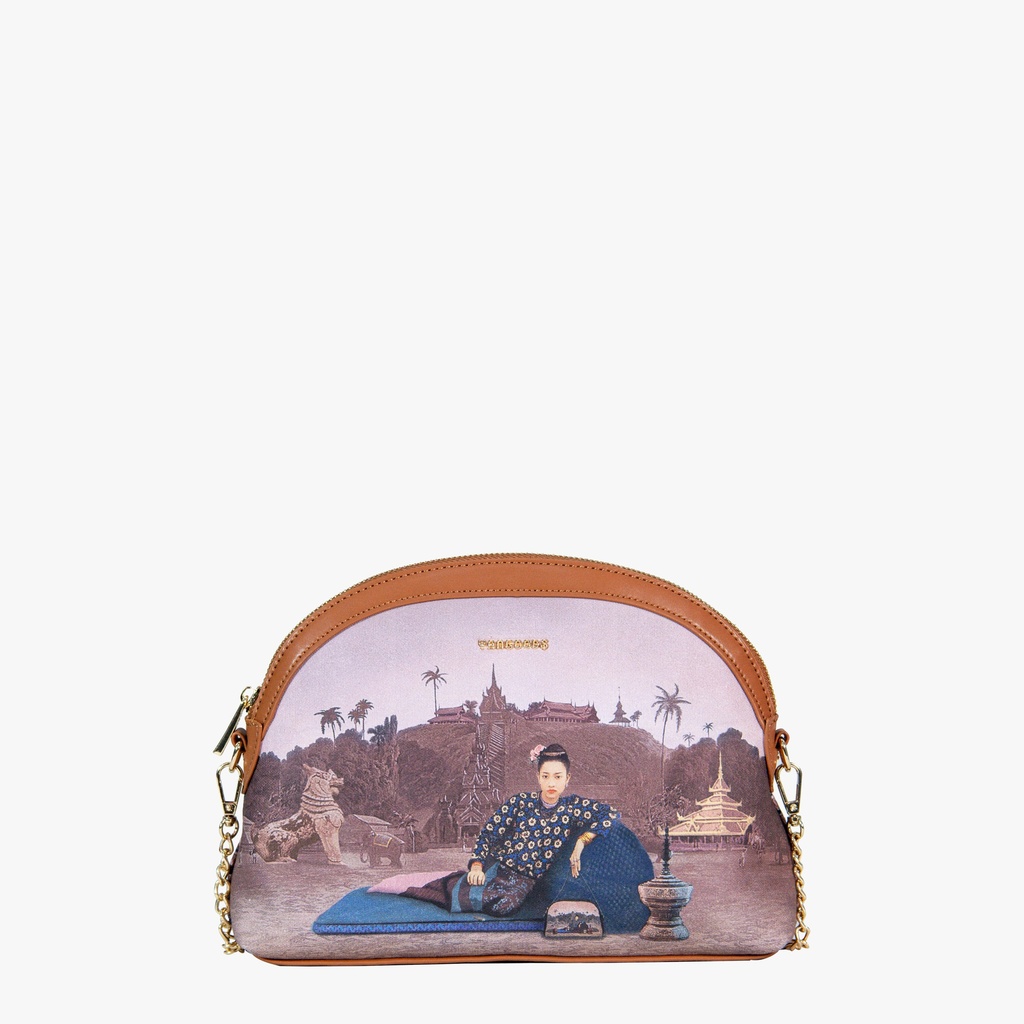Htate Htar Beige Chain Cross Bag