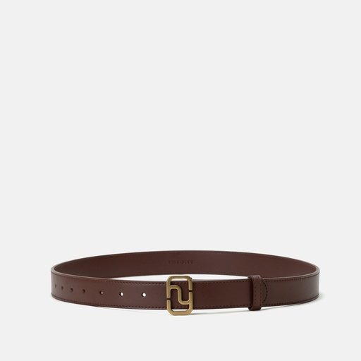 [YG8R8802W] Women Monogram  Buckle Saddle Brown Leather Belt