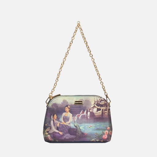 [YG11C2302Q] Yu Wadi Stone Blue CrossBody Bag